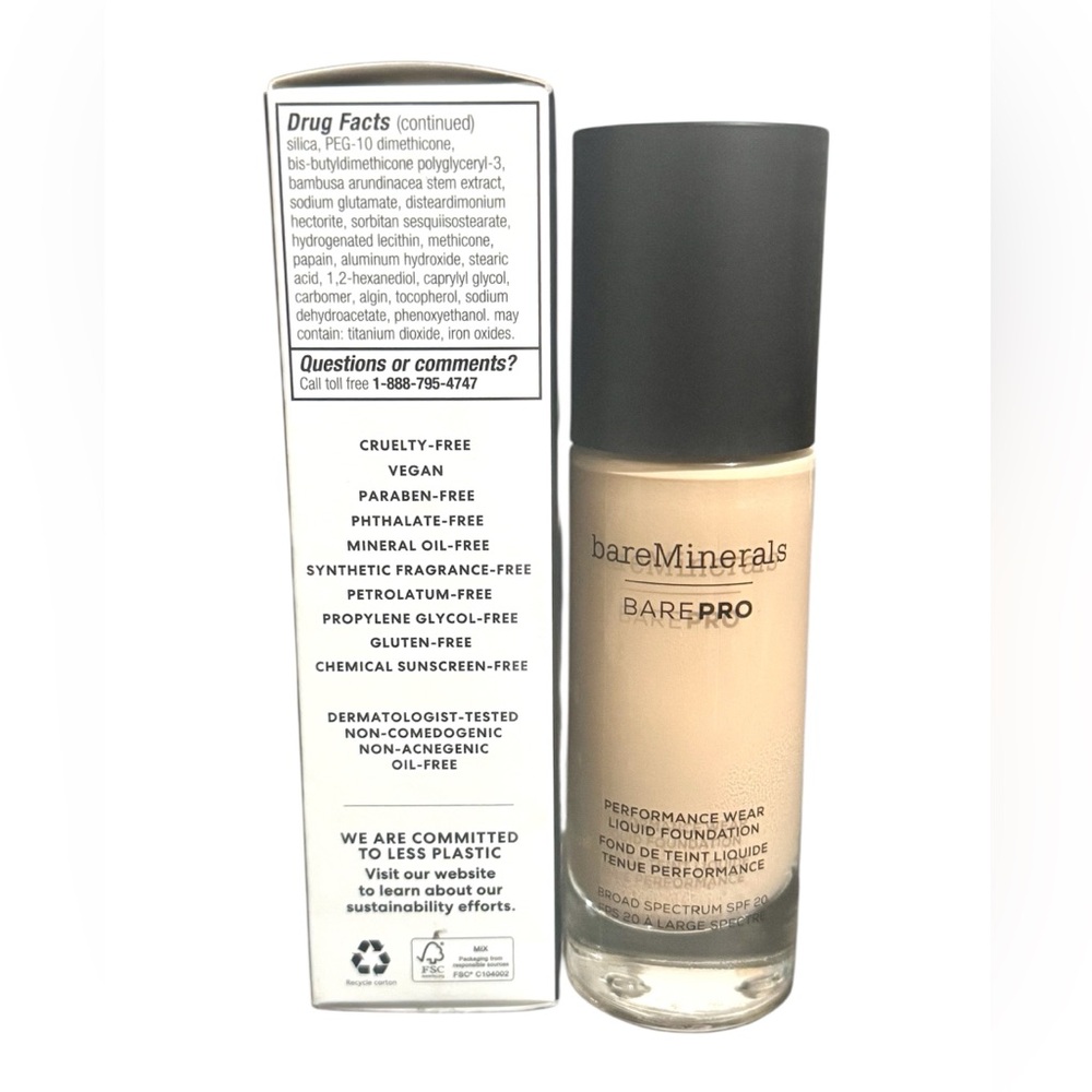 BareMinerals Barepro Performance Wear Liquid Foundation SPF 20 Aspen 04 1 fl.oz - Picture 2 of 4